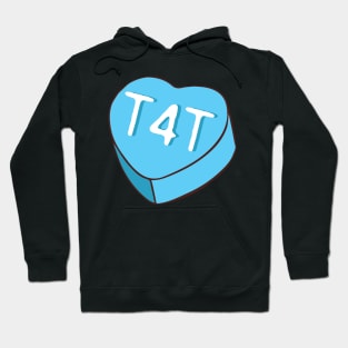 T4T Heart Shape Candy - Blue - Valentines Trans Pride Hoodie
